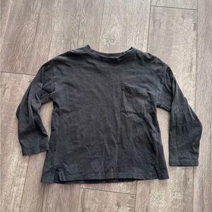 Zara girls black long sleeve tee 6-7